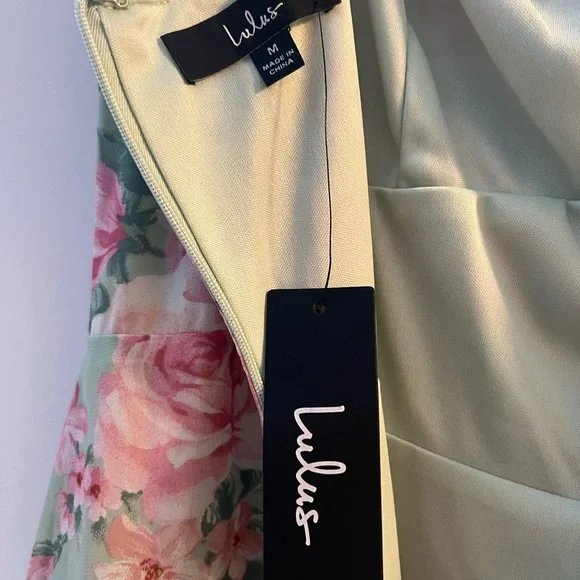 NWT Lulu’s floral mint green dress - Picture 7 of 7
